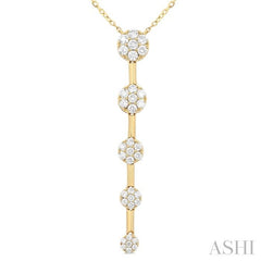 ASHI Vertical Bar Graduated Diamond Necklace 996YHPPTGNKYG