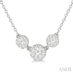 ASHI Round Shape Past Present & Future Lovebright Essential Diamond Necklace 9972UPPFGNKWG