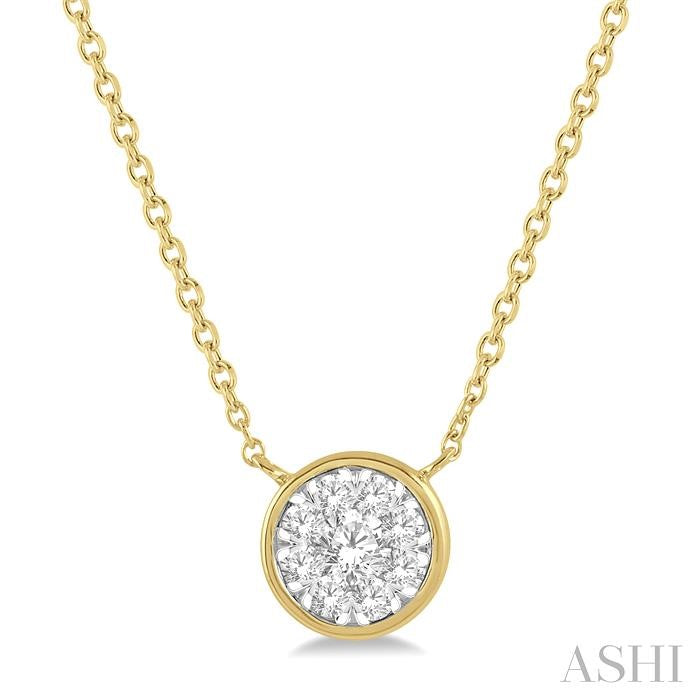 ASHI Round Shape Bezel Set Lovebright Essential Diamond Pendant 9977HPPFGNKYW