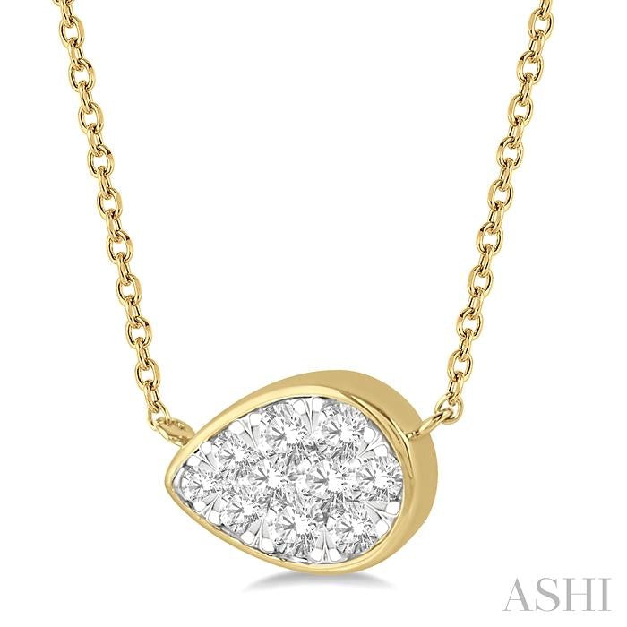 ASHI Pear Shape East-West Lovebright Essential Diamond Pendant 9979UPPFGNKYW