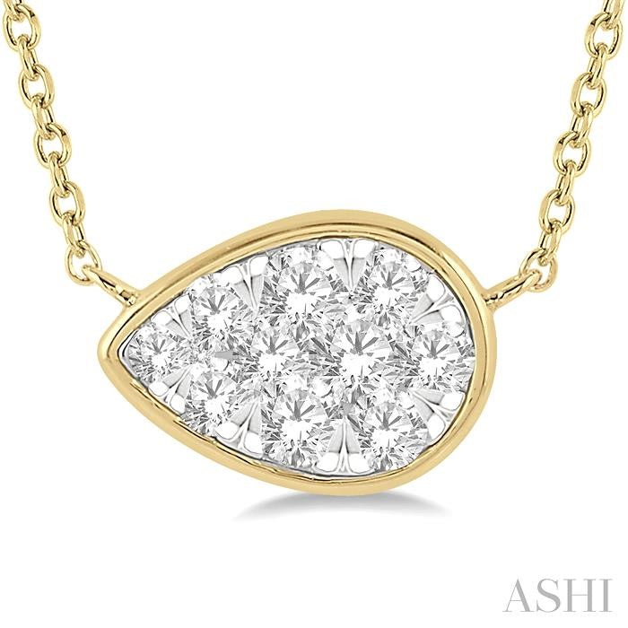 ASHI Pear Shape East-West Lovebright Essential Diamond Pendant 9979UPPFGNKYW