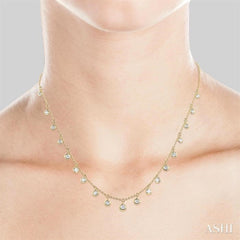 ASHI Bezel Set Diamond Station Necklace 997DHPPFGNKYG