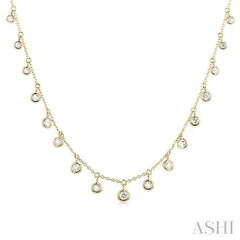 ASHI Bezel Set Diamond Station Necklace 997DHPPFGNKYG