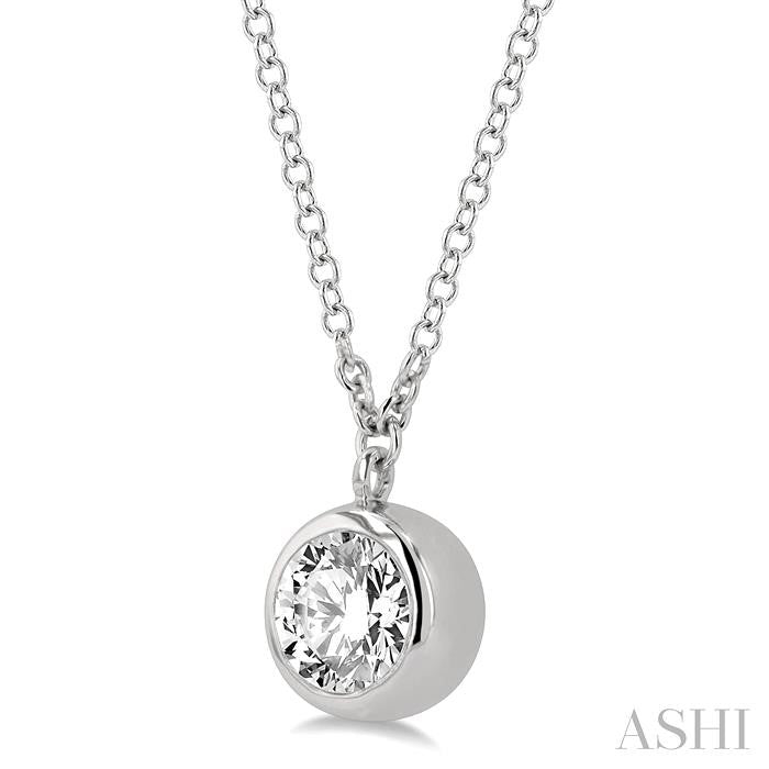 ASHI Round Shape Bezel Set Diamond Pendant 9987HPPFGNKWG