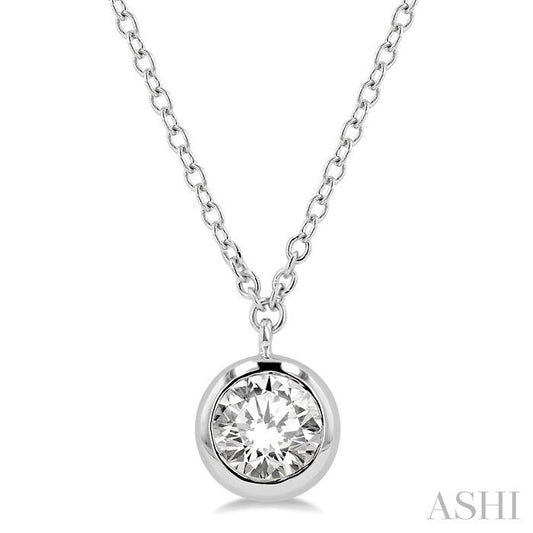 ASHI Round Shape Bezel Set Diamond Pendant 9987HPPFGNKWG