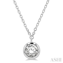 ASHI Round Shape Bezel Set Diamond Pendant 9987HPPFGNKWG