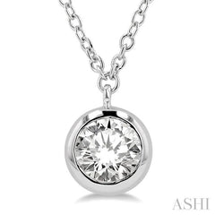 ASHI Round Shape Bezel Set Diamond Pendant 9987HPPFGNKWG