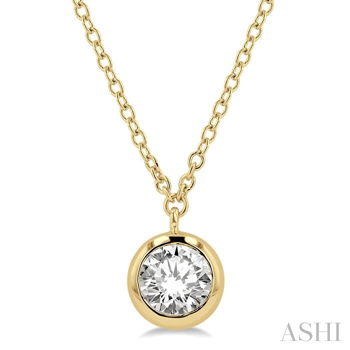 ASHI Round Shape Bezel Set Diamond Pendant 9987HPPFGNKYG