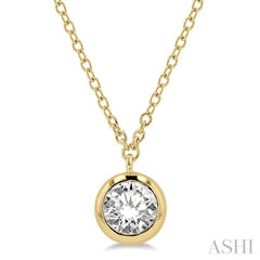 ASHI Round Shape Bezel Set Diamond Pendant 9987HPPFGNKYG