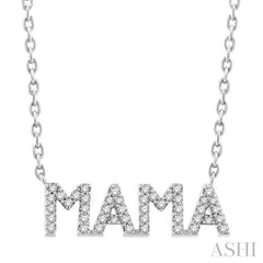 ASHI Block 'MAMA' Diamond Name Necklace 998K7PPTSNKWG-MAMA