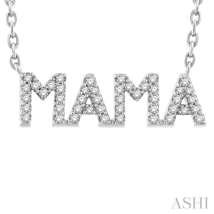 ASHI Block 'MAMA' Diamond Name Necklace 998K7PPTSNKWG-MAMA
