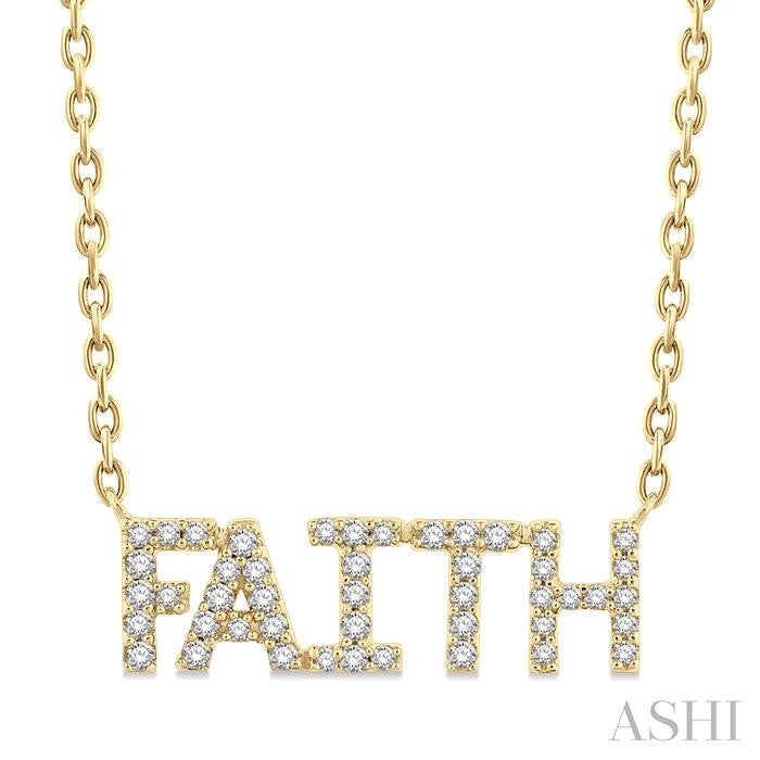 ASHI Block 'FAITH' Diamond Name Necklace 998K7PPTSNKYG-FAITH