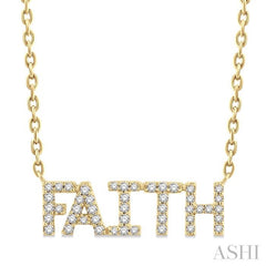 ASHI Block 'FAITH' Diamond Name Necklace 998K7PPTSNKYG-FAITH