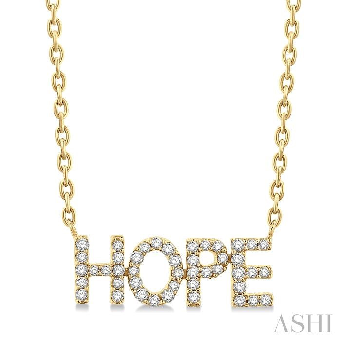 ASHI Block 'HOPE' Diamond Name Necklace 998K8PPTSNKYG-HOPE