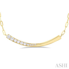 ASHI Paperclip Bar Diamond Smile Necklace 998X0PPFGNKYG