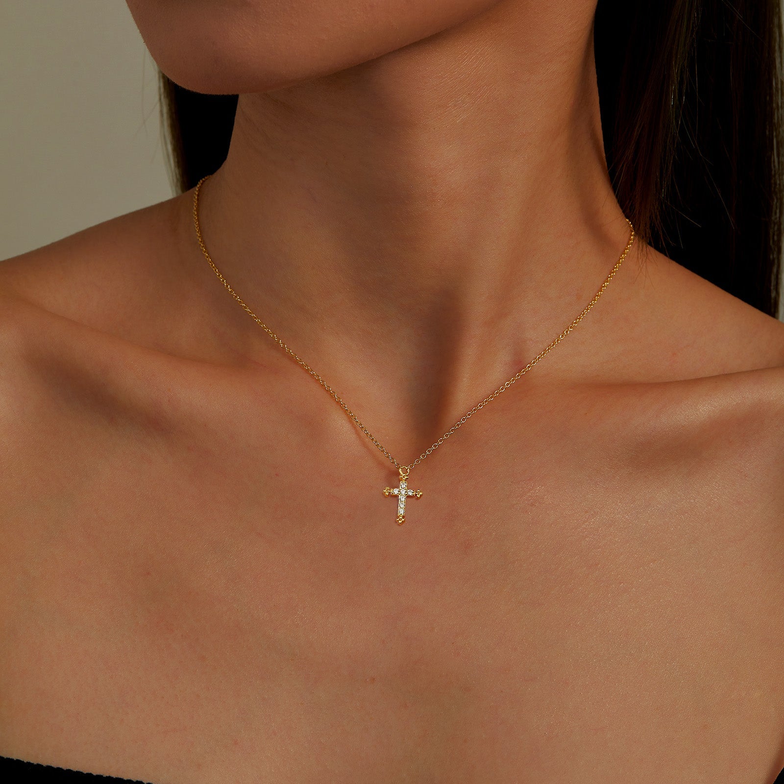 LAFONN 0.07 CTW Cross Necklace 9N023CLP18