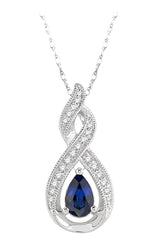 Parkplace Jewelers Pear Shape Gemstone & Diamond Pendant 58598PPTSPDSPWG