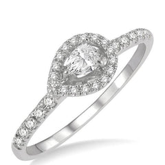 Parkplace Jewelers Stackable Pear Shape Petite Halo Diamond Fashion Ring 387F6PPFGWG