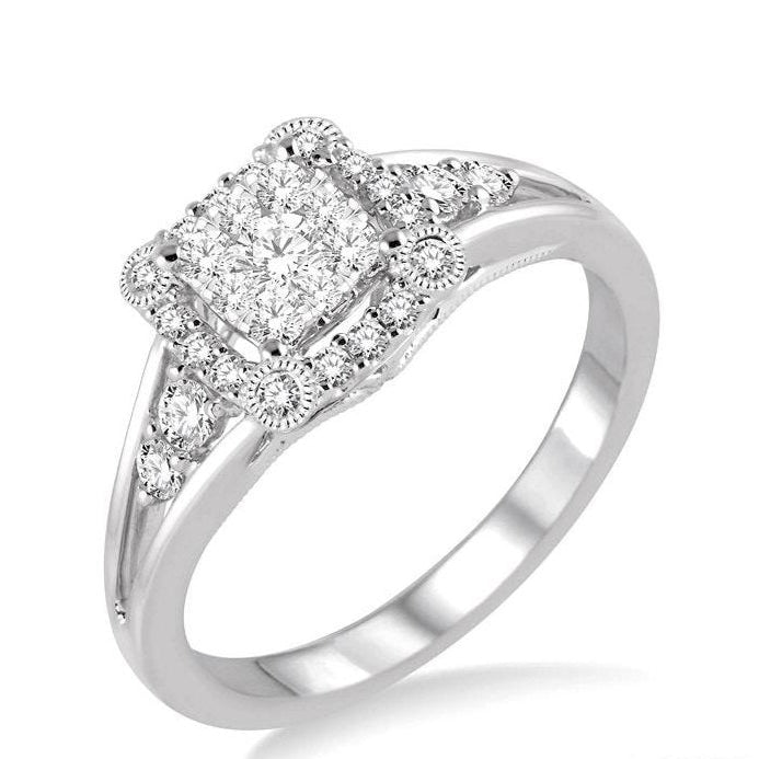 Parkplace Jewelers Princess Shape Halo Lovebright Diamond Engagement Ring 13063PPFHWG