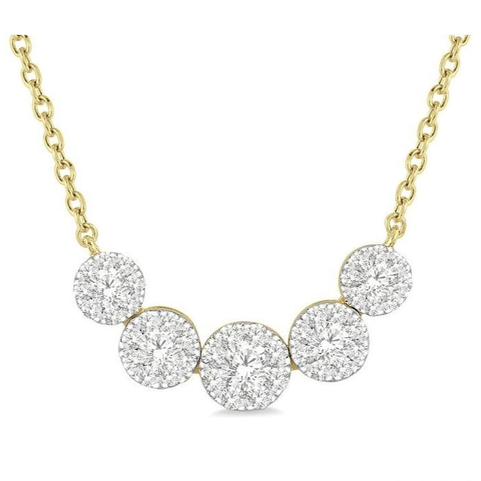 Parkplace Jewelers Round Shape 5 Stone Lovebright Essential Diamond Smile Necklace 9936HPPFVNKYW