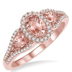 Parkplace Jewelers Oval Shape Gemstone & Halo Diamond Ring 50597PPTSMOPG