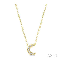 ASHI Crescent Petite Diamond Fashion Pendant 642A9PPFSPDYG