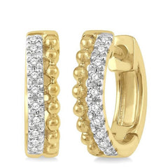 Parkplace Jewelers Bead Petite Diamond Huggie Fashion Earrings 666V8PPTSERYG