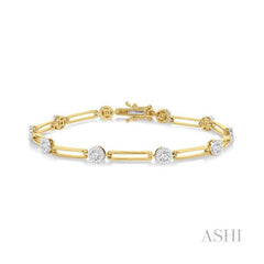 ASHI Paper Clip Lovebright Diamond Fashion Bracelet 70271PPFGYW