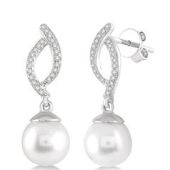 Parkplace Jewelers Pearl & Diamond Fashion Earrings 56838PPFSERWPWG