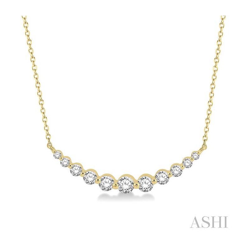 ASHI Graduated Diamond Fixed Smile Necklace 990HVPPFGNKYG