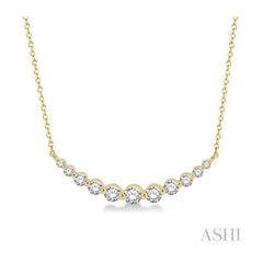 ASHI Graduated Diamond Fixed Smile Necklace 990HVPPFGNKYG