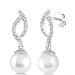 Parkplace Jewelers Pearl & Diamond Fashion Earrings 56838PPTSERWPWG
