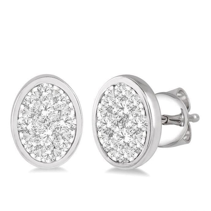 Parkplace Jewelers Oval Shape Lovebright Essential Diamond Stud Earrings 918B3PPFHERWG