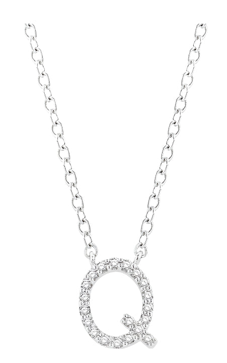 Parkplace Jewelers Block 'Q' Initial Diamond Pendant 912F9PPFSPDWG-Q