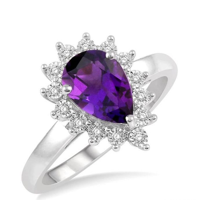 Parkplace Jewelers Pear Shape Gemstone & Halo Diamond Ring 50548PPTSAMWG