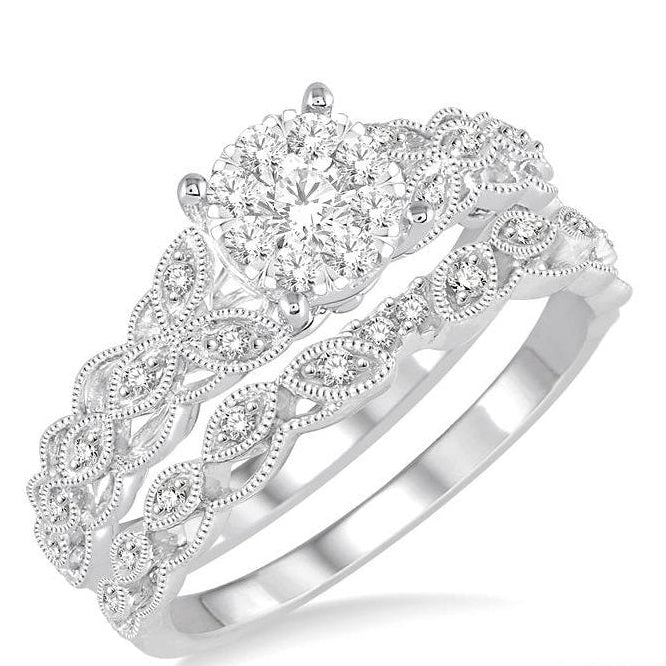 Parkplace Jewelers Round Shape Lovebright Diamond Wedding Set 153C4PPFVWG-WS