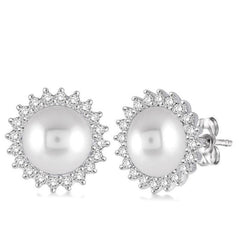 Parkplace Jewelers Pearl & Halo Diamond Earrings 56806PPFHERWG