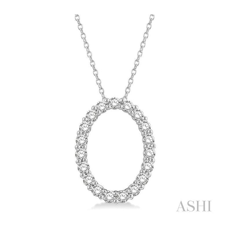 ASHI Oval Shape Diamond Pendant 901H3PPFGPDWG