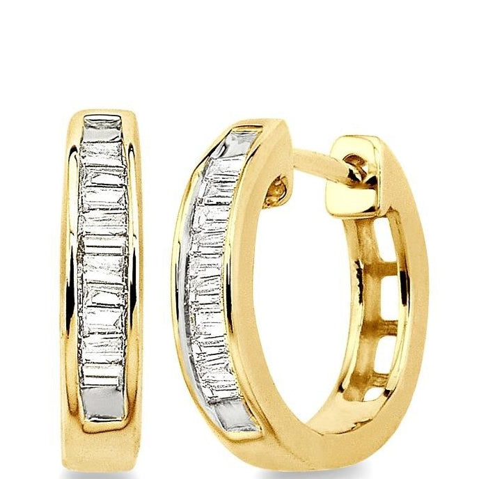 Parkplace Jewelers Baguette Diamond Huggie Earrings 62908PPFXER