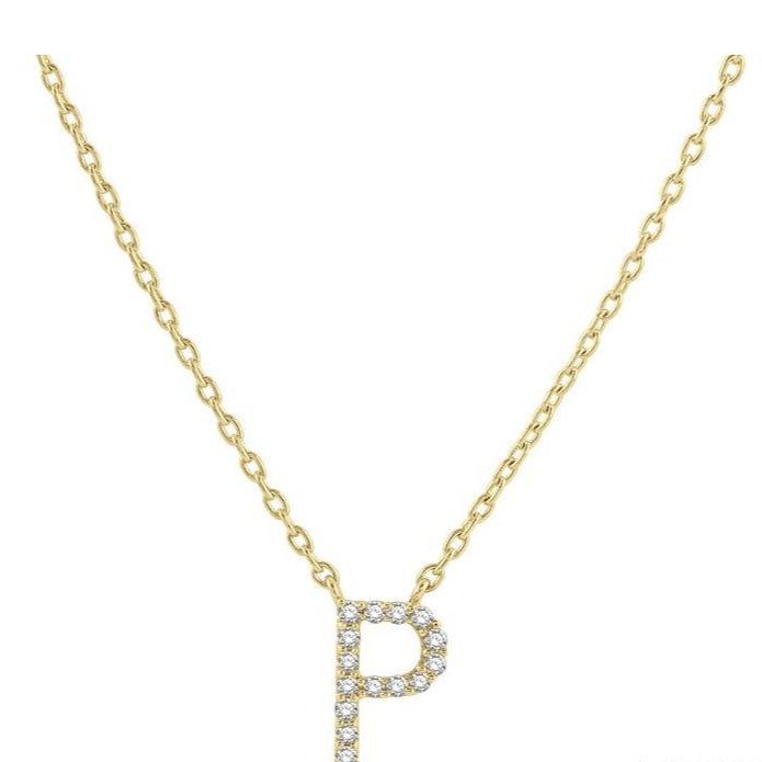 Parkplace Jewelers Block 'P' Initial Diamond Pendant 912F9PPFSPDYG-P