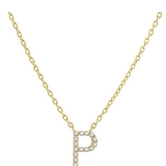 Parkplace Jewelers Block 'P' Initial Diamond Pendant 912F9PPFSPDYG-P