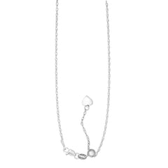 White Sterling Silver Diamond Cut/ Textured Adjustable Rolo Necklace