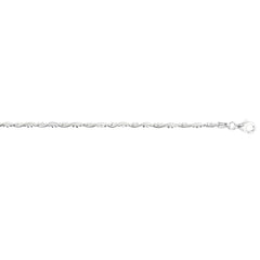 White Sterling Silver Diamond Cut/ Textured Fashion Chain Anklets Anklet