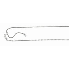 White Sterling Silver Diamond Cut/ Textured Adjustable Sparkle Necklace