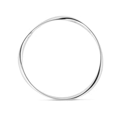 White Sterling Silver Polished Stackable Bangles Bracelet