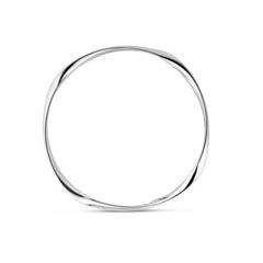 White Sterling Silver Polished Stackable Bangles Bracelet