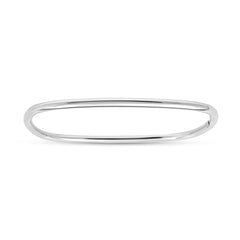 White Sterling Silver Polished Stackable Bangles Bracelet