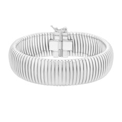 White Sterling Silver Polished Tubogas Bracelet