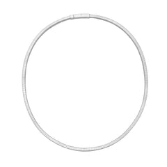 White Sterling Silver Polished Necklace