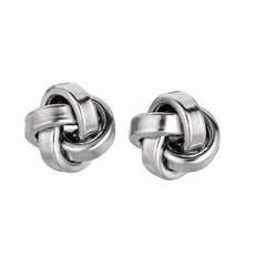 White Sterling Silver Polished Love Knots Earring